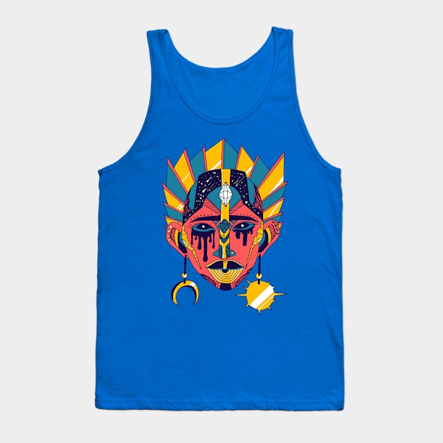 Retro Triad African Mask No 12 Tank Top by kenallouis